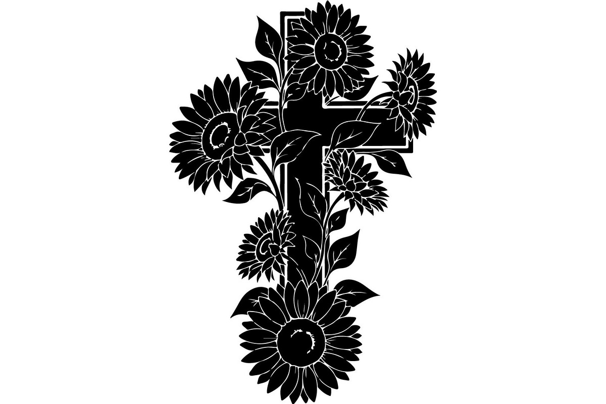 Floral Cross Silhouette, an Object Graphic by Creativeshirt (Photo 6 of 20)