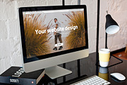 iMac B&W workspace - 6 photo mockups, a Mac Mockup by show it better (Thumbnail 4 of 5)