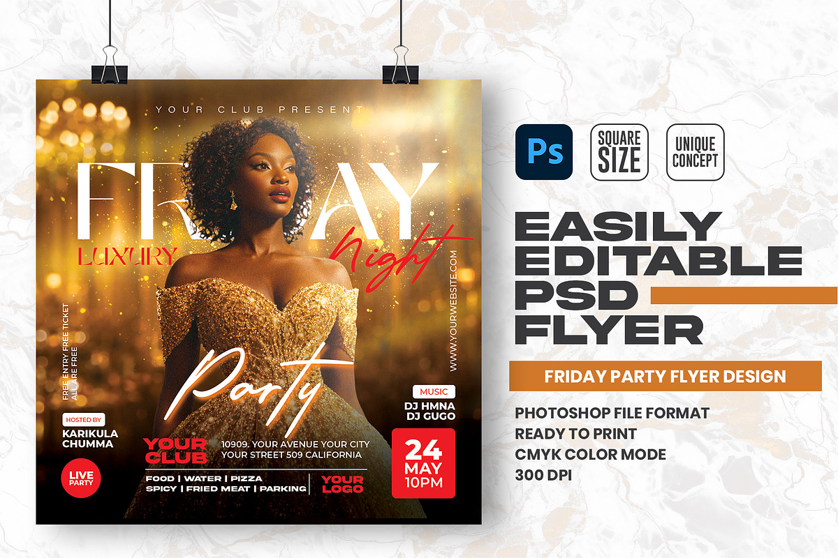 Show Friday Party Flyer Design, a Flyer Template by Shajib Shikder (Photo 1 of 2)