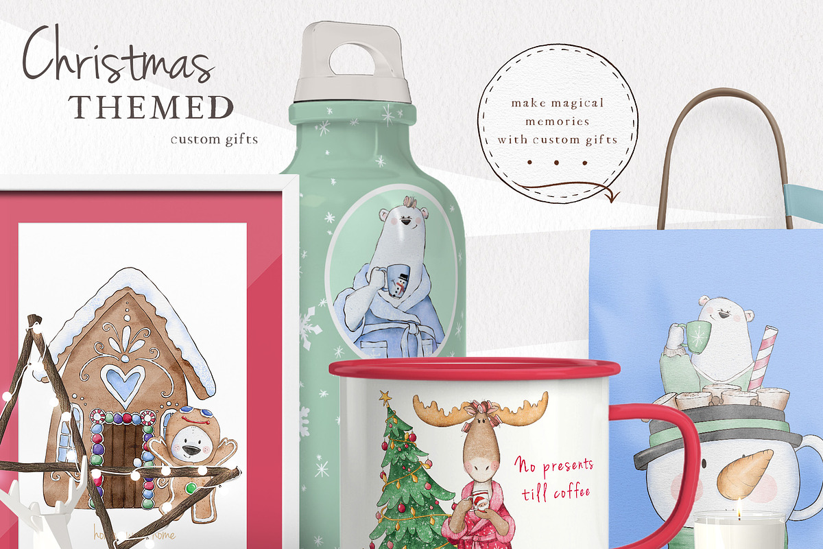 Cute Christmas Characters, a Seasonal Illustration by Pretty Little Lines (Photo 13 of 16)