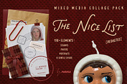 Mixed Media Christmas Collage Pack, an Object Graphic by Purple (Thumbnail 1 of 12)
