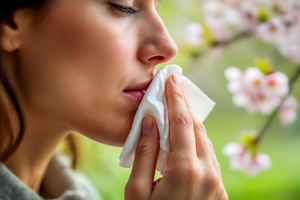 Woman with seasonal allergy, a Photo by rarrarorro
