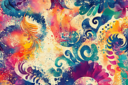 Bold Hippie Colorful Tie -Dye, a Pattern Graphic by Printable Treasure (Thumbnail 3 of 7)