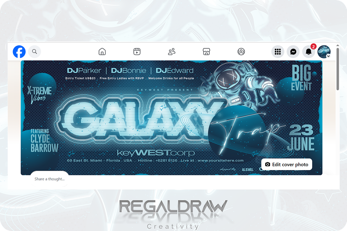 Galaxy Trap Social media Template, a Social Media Template by regalDRAW (Photo 3 of 4)