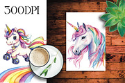 Rainbow Unicorn Clipart, an Illustration by Libby Wishes (Thumbnail 5 of 5)