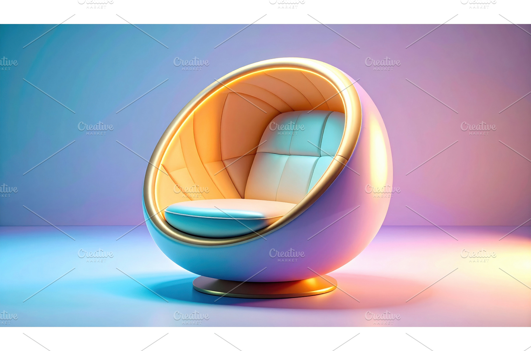 A modern egg-shaped chair with, a Beauty & Fashion Photo by Igor Tichonow