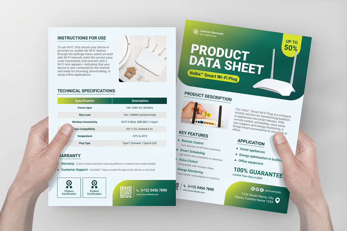 Wi-Fi Data Sheet, a Flyer Template by Annora Studio (Photo 6 of 6)