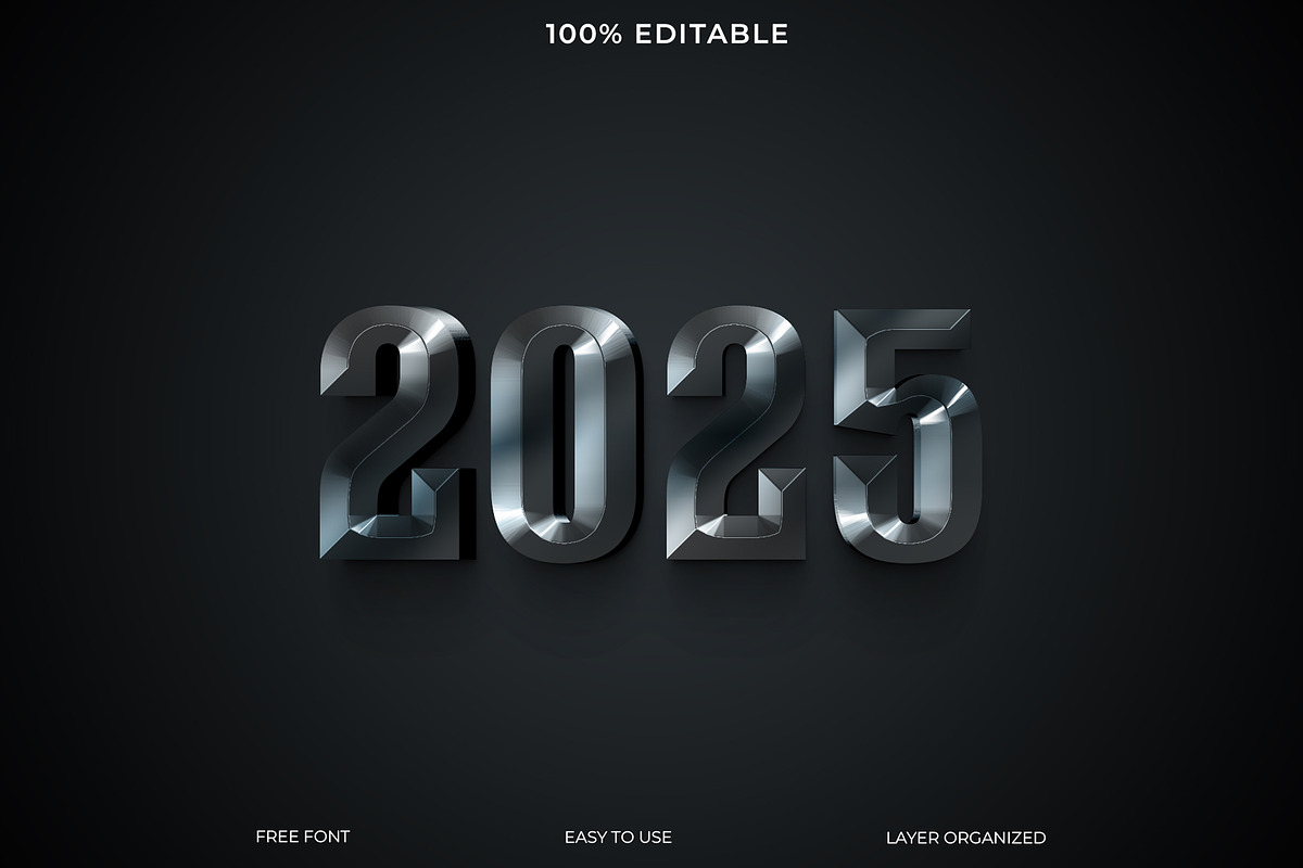 2025 3d text style, a Layer Style Add-On by Imamul001