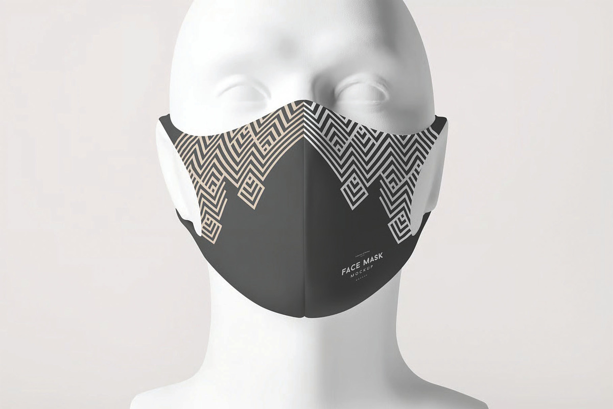 Front View Face Mask Mockup, a Mask Mockup by DesignRushMarket (Photo 1 of 2)