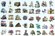 Secret Garden Wedding Map Elements, an Illustration by Loony Dream Designs (Thumbnail 4 of 8)