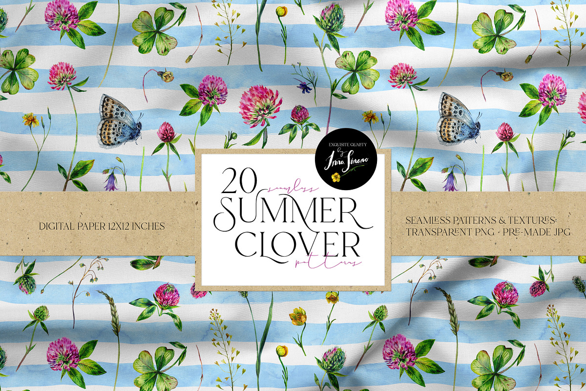 SUMMER CLOVER Watercolor Wildflowers, an Illustration by Inna Sinano (Photo 13 of 17)