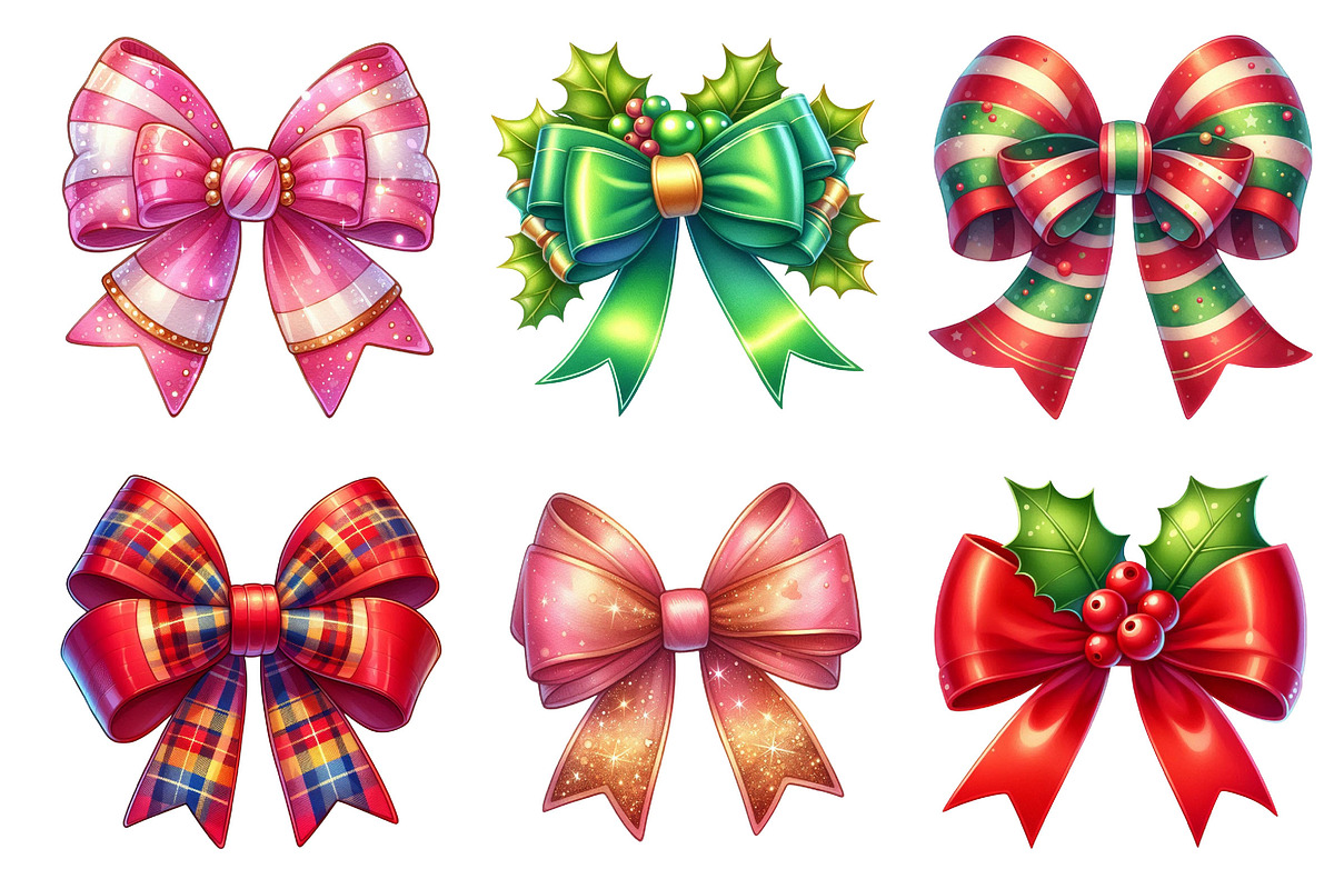 Watercolor Christmas Bow Clipart, an Icon by Dream Creation (Photo 2 of 7)