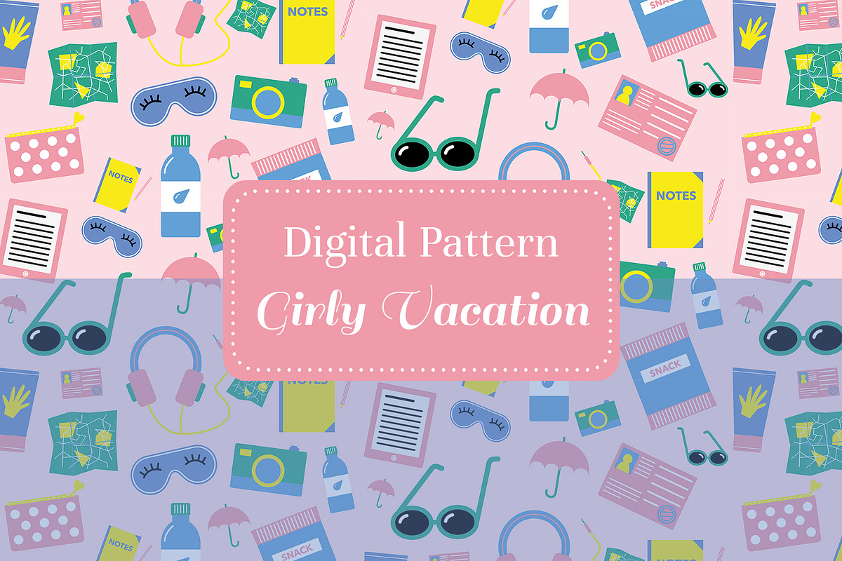 Girly Vacation Pattern, a Pattern Graphic by koberstein (Photo 1 of 3)