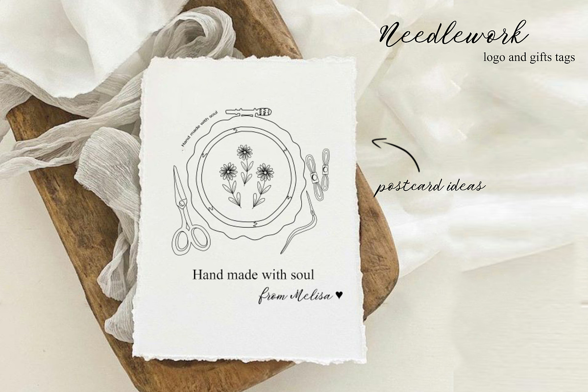 Needlework logos. Line art, a Work Illustration by KolibriDesign (Photo 6 of 7)