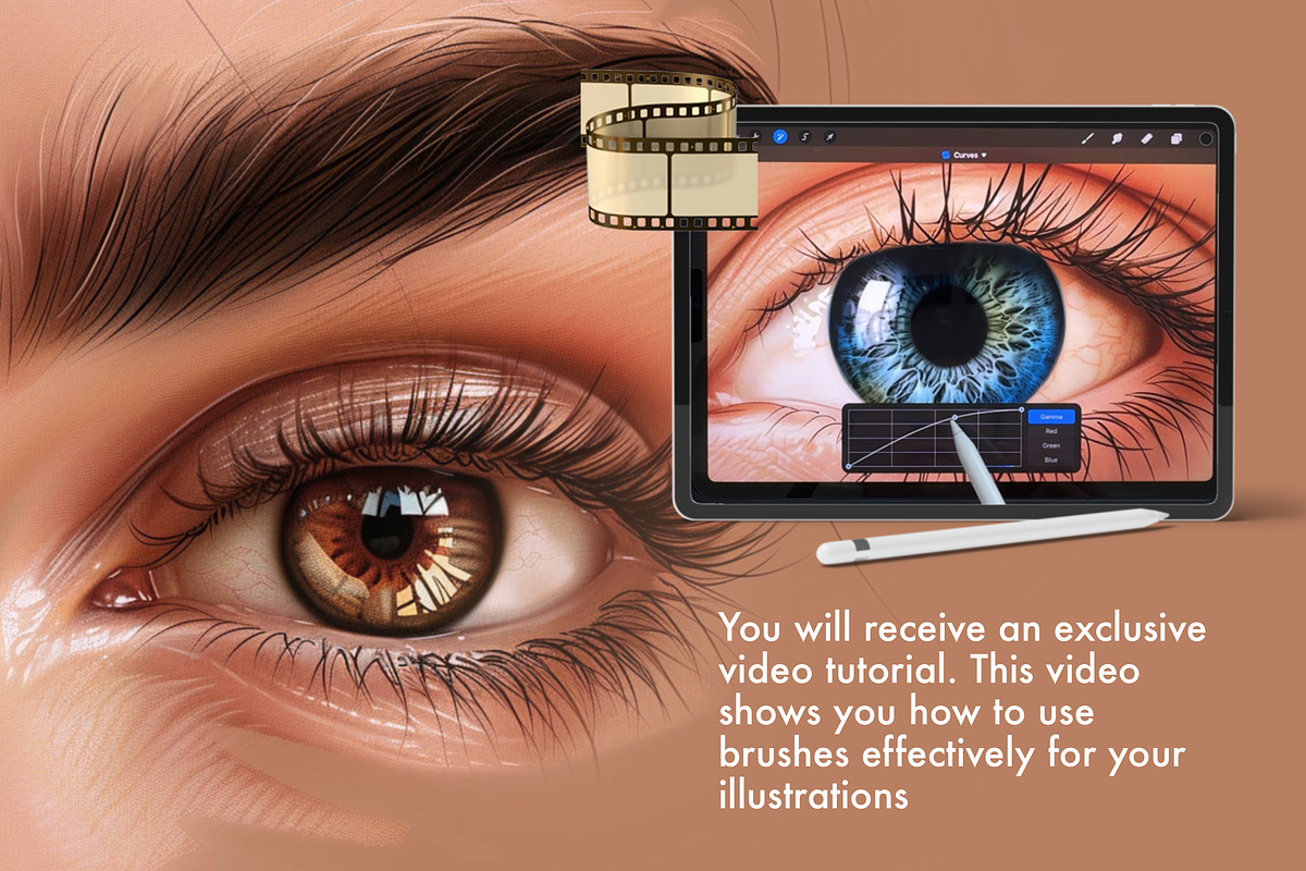 Procreate Eye Irises face brushes, a Brush Add-On by Revabrush (Photo 8 of 10)