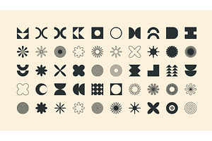 Brutalist geometric shapes, modern, an Illustration by 32pixels