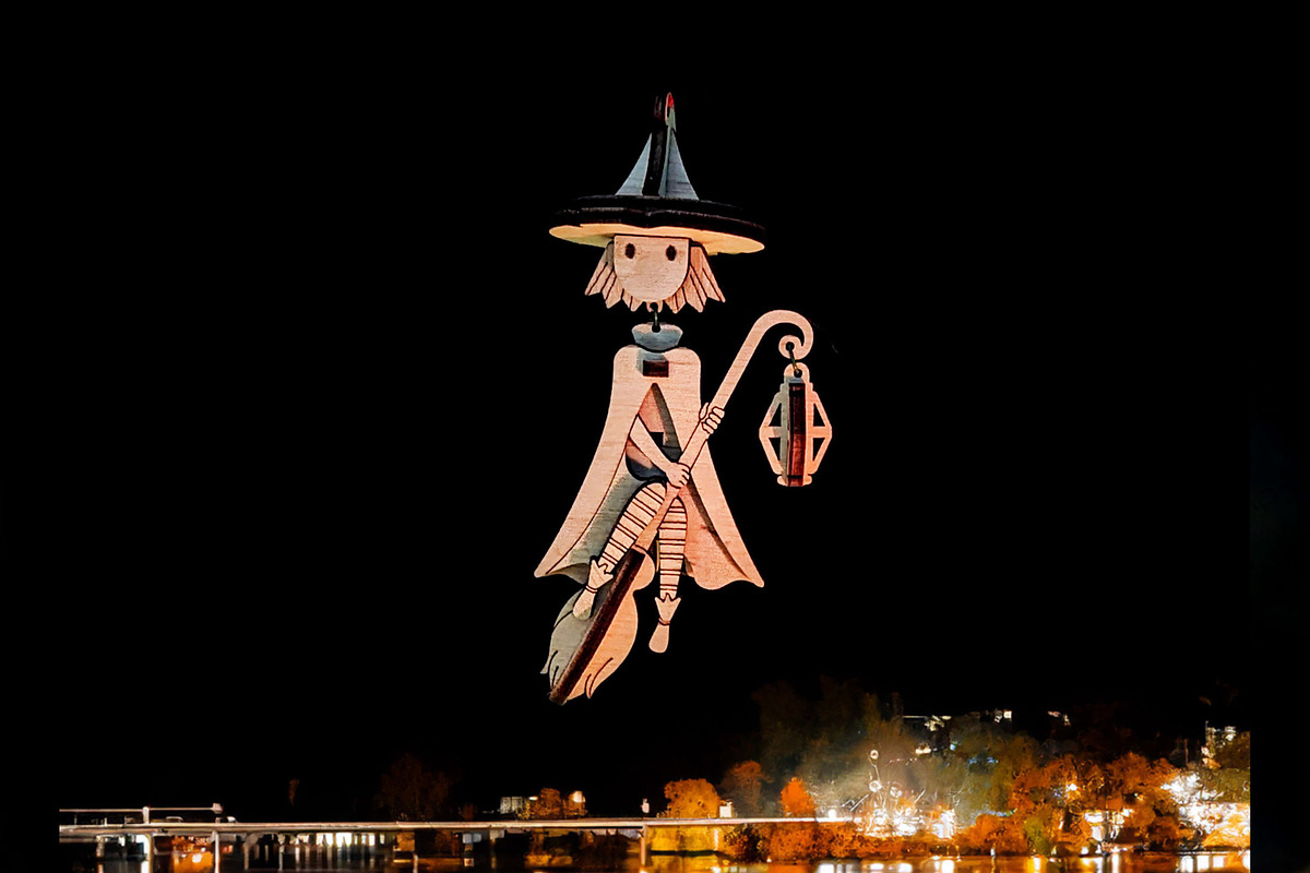 Halloween Witch Ornament - Laser Cut, an Object Graphic by VectorPainter (Photo 7 of 19)