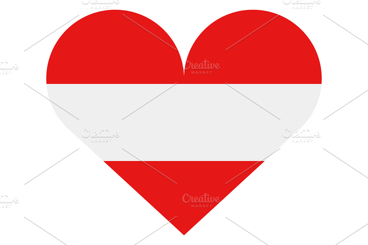 Austria flag in the shape of a heart, an Illustration by Mark1987