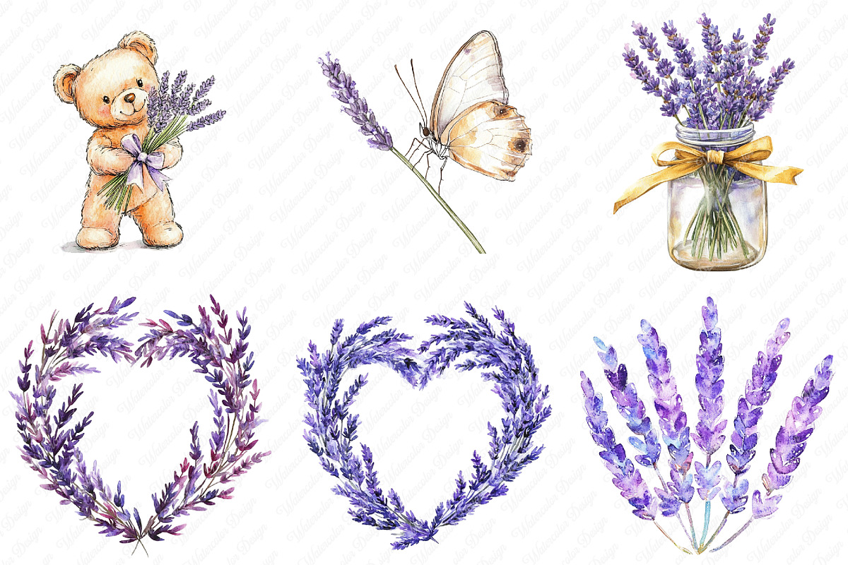 Lavender Mother’s Day Clipart, an Illustration by Watercolor design (Photo 3 of 13)