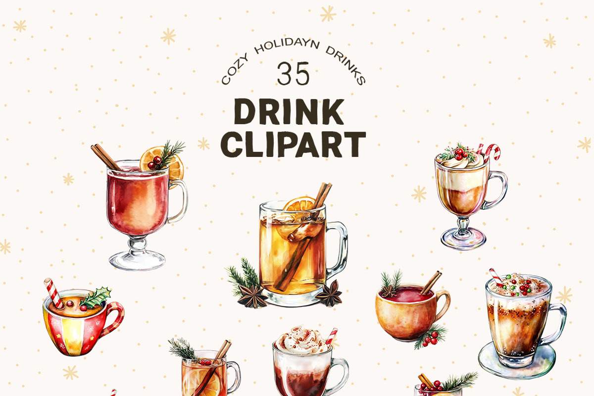 Festive Holiday Drinks Clipart, an Object Graphic by IrenKlm (Photo 3 of 4)