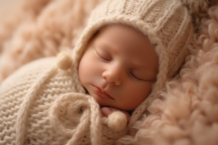 A photograph showing the innocence and purity of a newborn baby, a Person Photo by designvectx