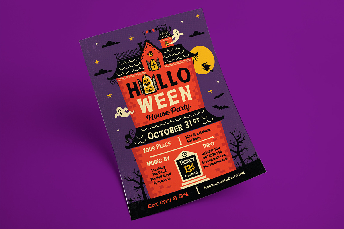 Halloween Party Flyer, a Flyer Template by Totem Design Studio (Photo 6 of 7)