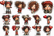 Valentine girl Clipart, an Illustration by Libby Wishes (Thumbnail 2 of 7)