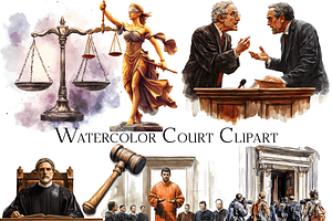 Watercolor Court Clipart, an Object Graphic by ArtisticTimberStudio