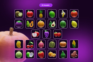 Fresh Fruits 3D Icons