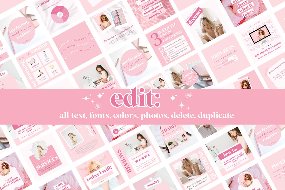 800 Pink Canva Social Media Template, a Social Media Template by Oh So Social Boutique (Photo 3 of 8)