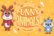 FUNNY ANIMALS 2025 Calendar, a Poster Template by Nearbirds (Thumbnail 1 of 7)