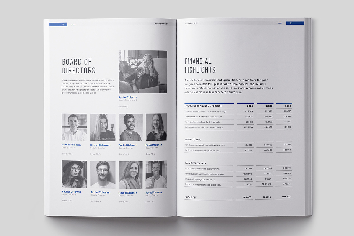 Modern Annual Report Template, a Brochure Template by Theme Weavers (Photo 3 of 7)