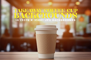 16 Takeaway Coffee Cup Backgrounds