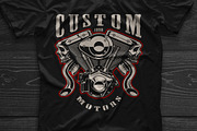 Motorcycle engine with skulls., an Illustration by Harry Kasyanov (Thumbnail 2 of 3)