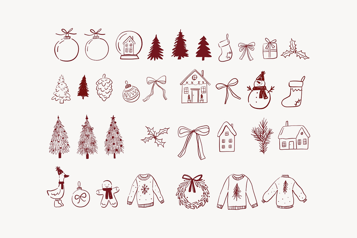 Cottagecore Christmas Clipart, a Decorative Illustration by Barkova Nadya (Photo 3 of 6)