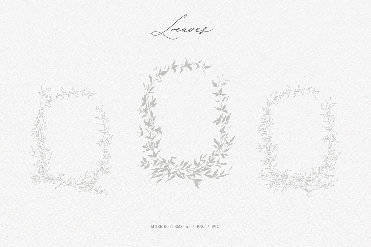 Olive leaves. Laurel frame & wreath, a Decorative Illustration by Summer Nightingale Art (Photo 12 of 15)
