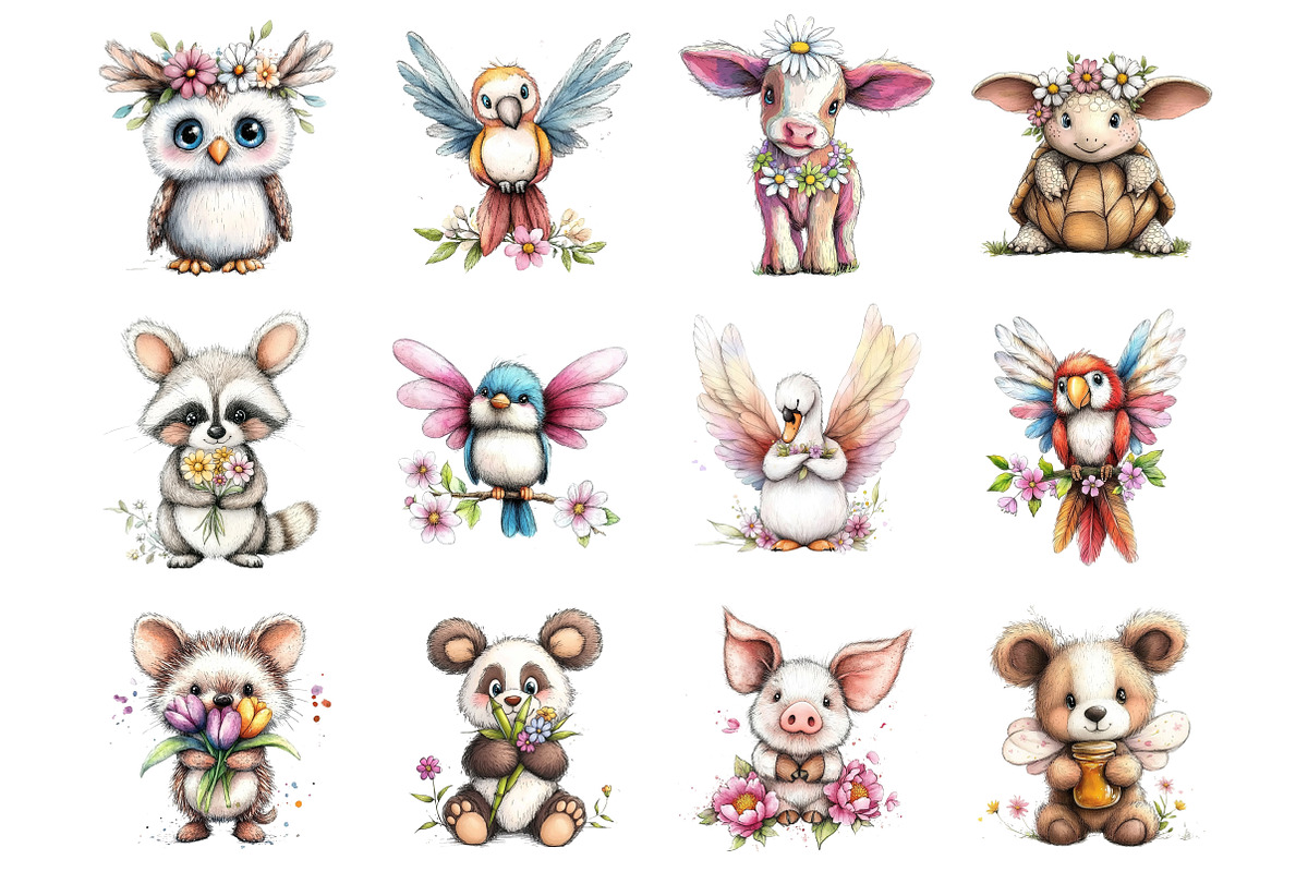 Spring Animal Clipart Bundle, an Illustration by Design Market (Photo 3 of 5)