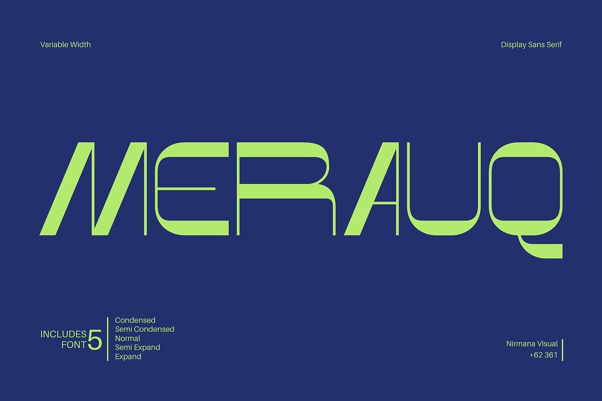 Merauq - Display Font, a Sans Serif Font by Nirmana Visual (Photo 1 of 15)