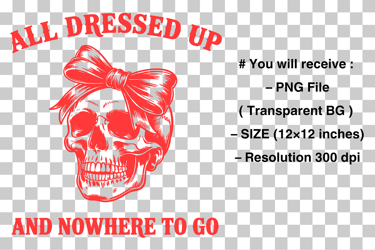 Skull with Bow PNG, Halloween PNG, a Graphic by Clipart Bloom (Photo 2 of 2)