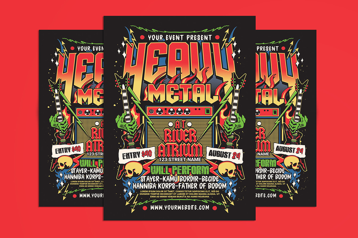 Heavy Metal Music Event Flyer, a Flyer Template by Muhamad Iqbal hidayat (Photo 1 of 4)