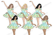 Spring Girls Clipart, a Person Illustration by GlamArtZhanna (Thumbnail 2 of 4)