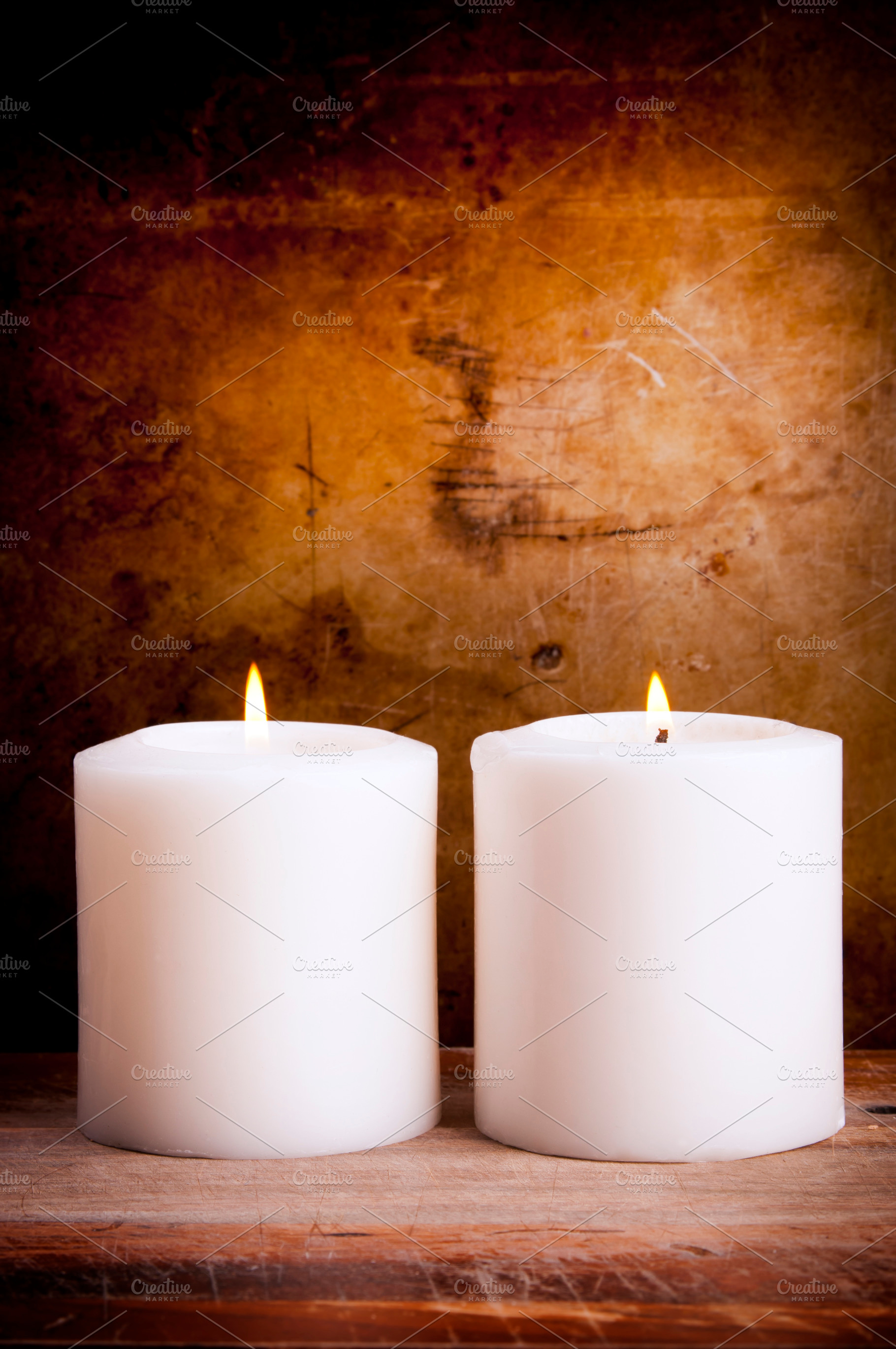 White Candles Lit With Flames, a Background Photo by THP Creative