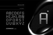 Geranode - Techno Display Pixel Font, a Sans Serif Font by Drizy (Thumbnail 2 of 9)