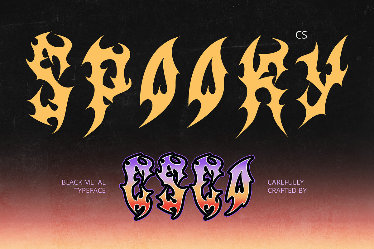 CS Spooky – Black Metal Font, a Blackletter Font by Craft Supply Co. (Photo 1 of 8)