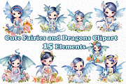 Cute Little Fairy Clipart,Fairies, an Illustration by vivastarkids (Thumbnail 1 of 4)