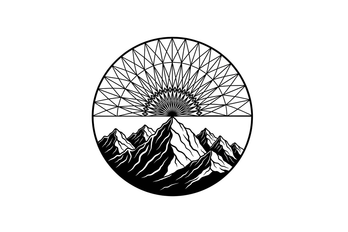 Mountain Sun Circle Design Bundle, an Illustration by Creativeshirt (Photo 16 of 31)