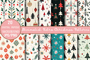 Minimalist Retro Christmas Patterns, a Pattern Graphic by DreamCafeArt (Thumbnail 1 of 6)