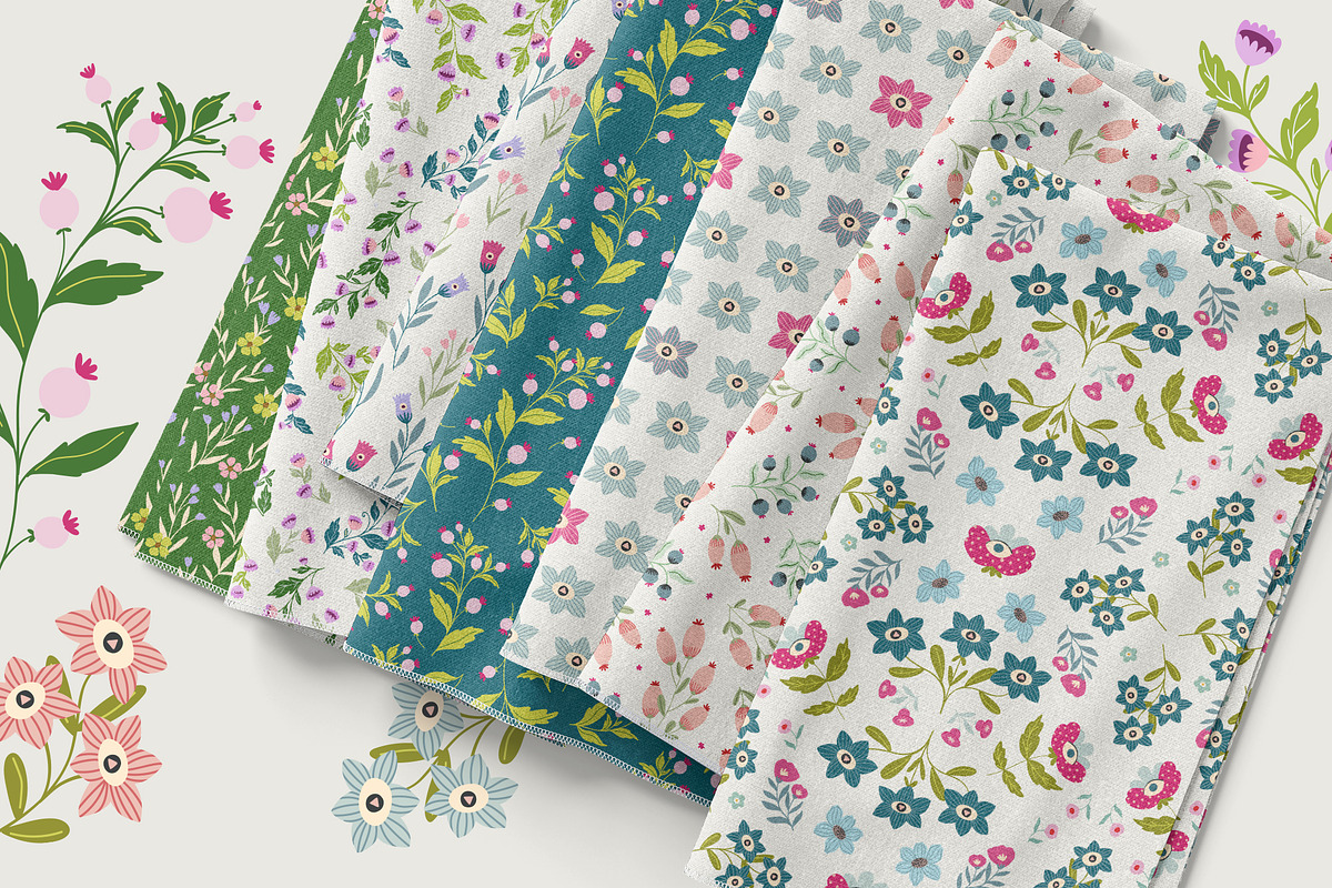 Whimsical garden clipart & pattern, a Graphic by Cozy pattern shop (Photo 7 of 7)