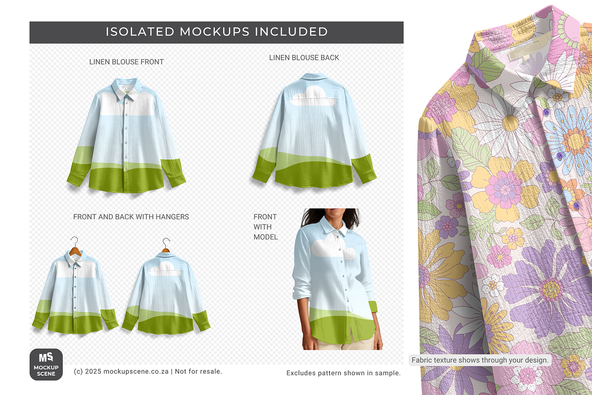 Ladies Linen Blouse Cava Mockup, a Shirt Mockup by Mockup Scene (Photo 4 of 10)