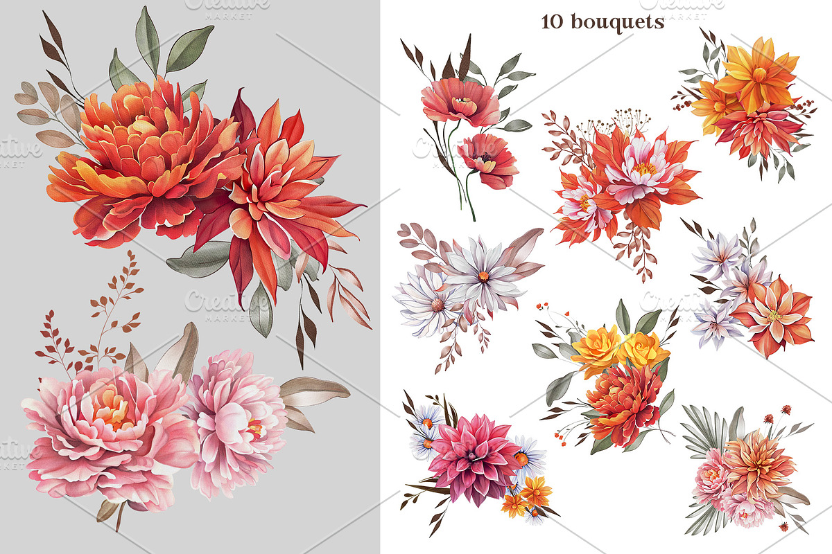 Watercolor Autumn Collection, a Decorative Illustration by DamriNa art (Photo 8 of 11)